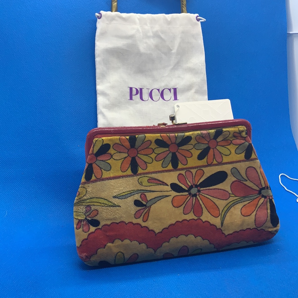 Pucci Iconic Velvet Floral Made By Jana, 1960s Make Up Clutch Bag